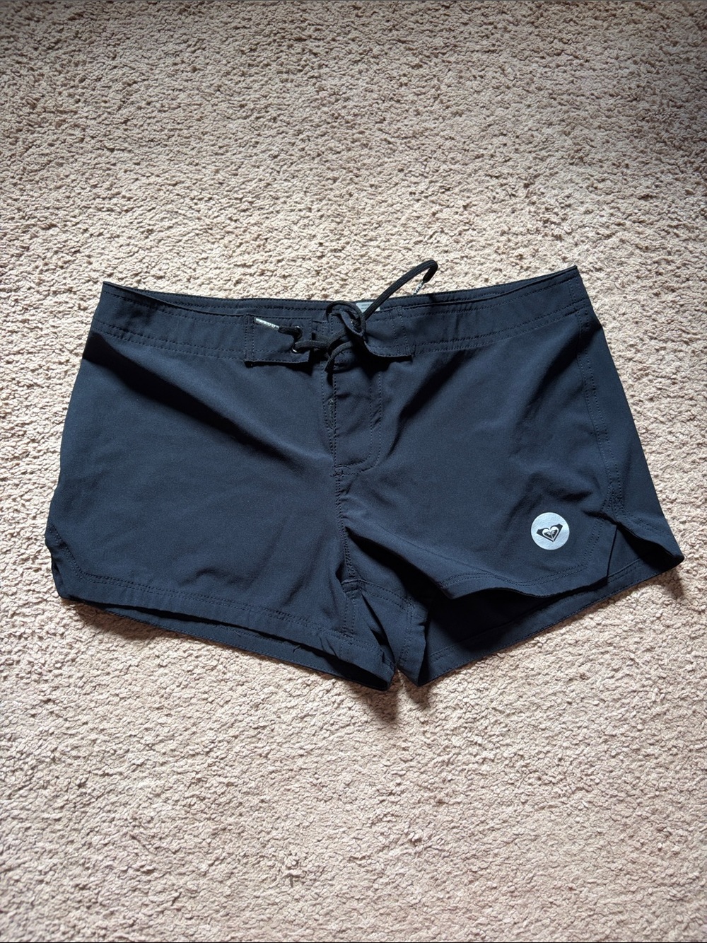 Roxy Women’s Black Swim Hybrids with Logo Heart Patch